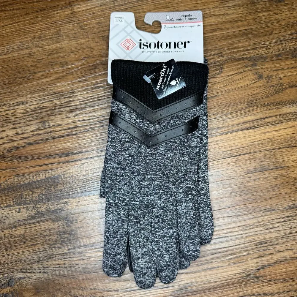 Isotoner smartDri black gloves touchscreen compatible women L / XL